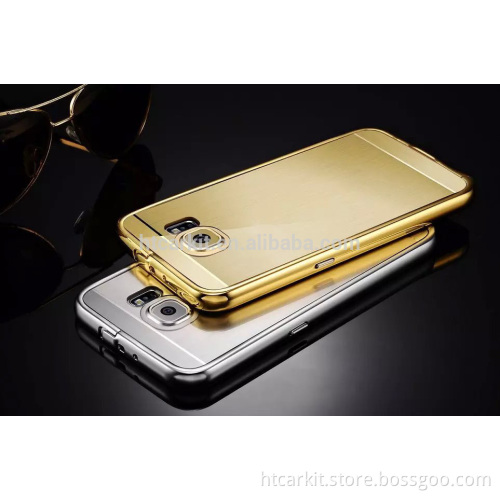 For samsung galaxy s6 edge New cover case/Metal bumper case Luxury surface Brushed plastic board case for galaxy s6 edge